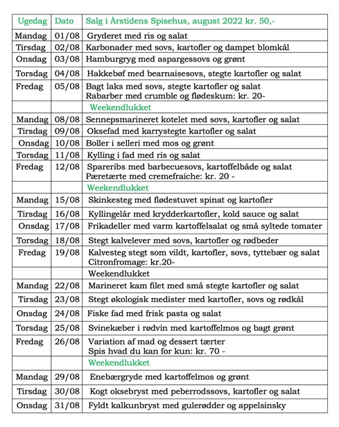 Menu August 2022 Copy