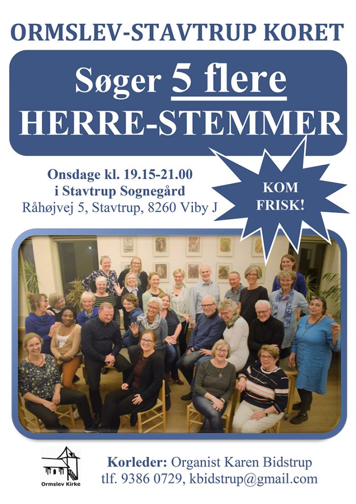 Ormslev-Stavtrup koret: 5 herrestemmer søges