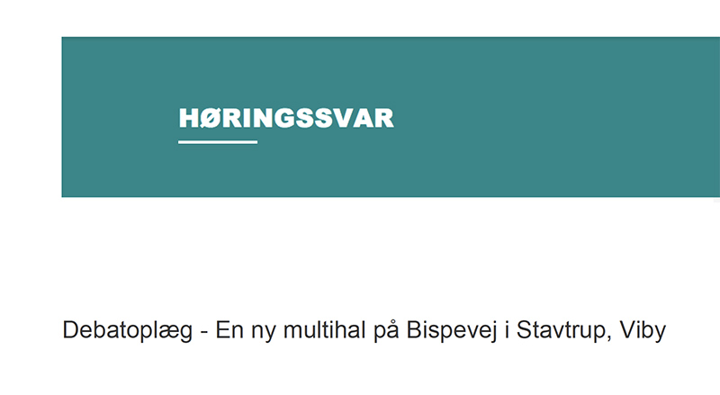Multihal: Høringssvar fra privatperson