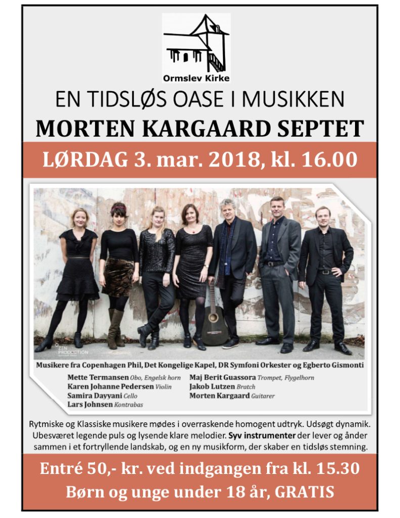 Ormslev kirke: koncert 3. marts